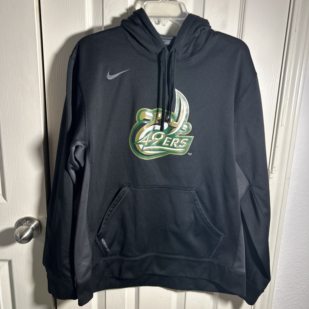 Charlotte 49ers Hoodie Mens L Black Nike Therma Fit Long Sleeve NCAA
